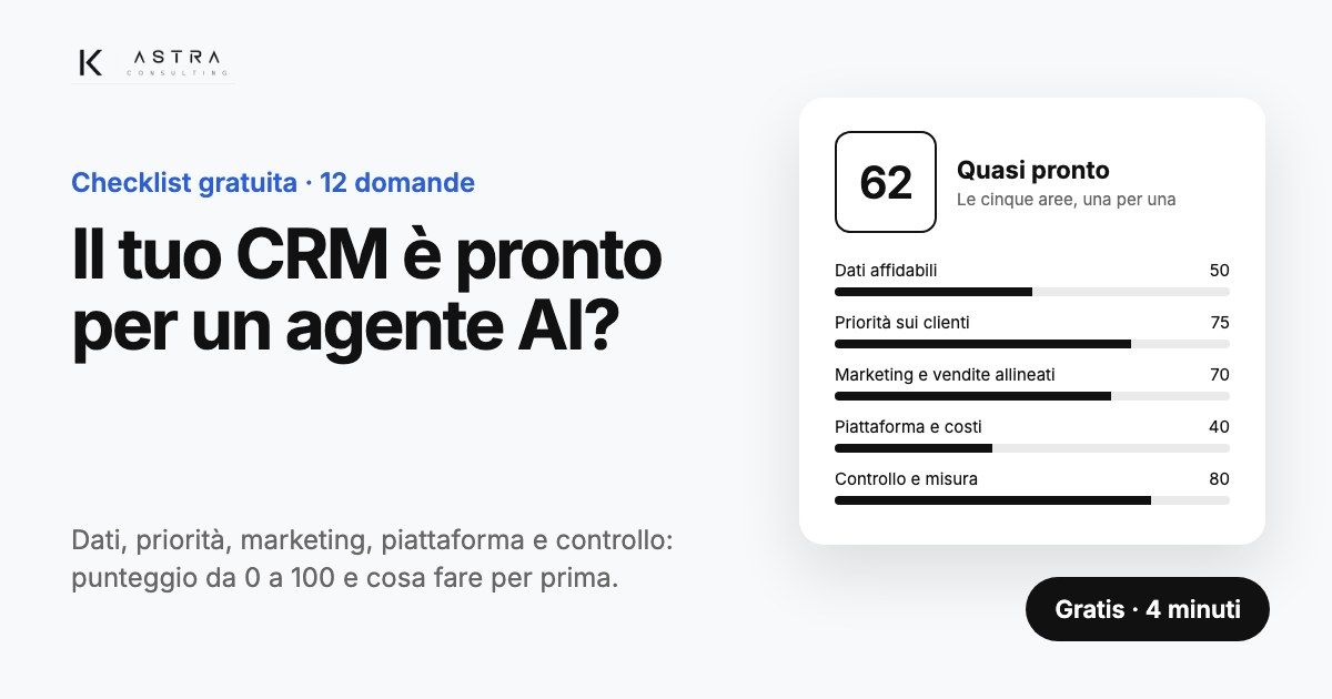 Checklist Astra K: il tuo CRM è pronto per un agente AI?
