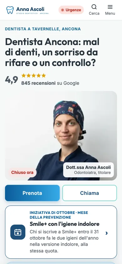 dentistaancona.com su telefono