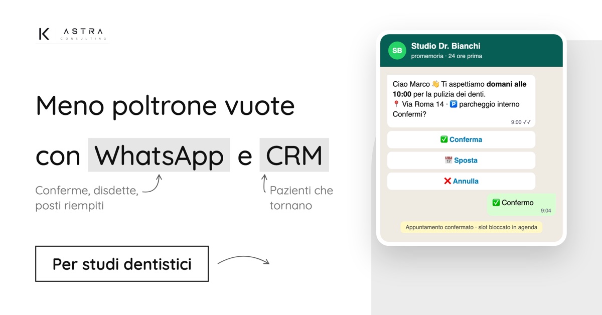 Meno poltrone vuote con WhatsApp e CRM